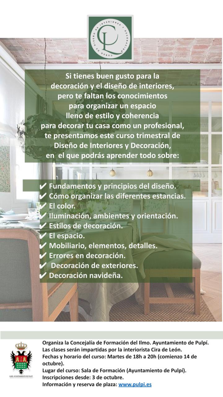 Curso de Diseño de Interiores y Decoración en Pulpí